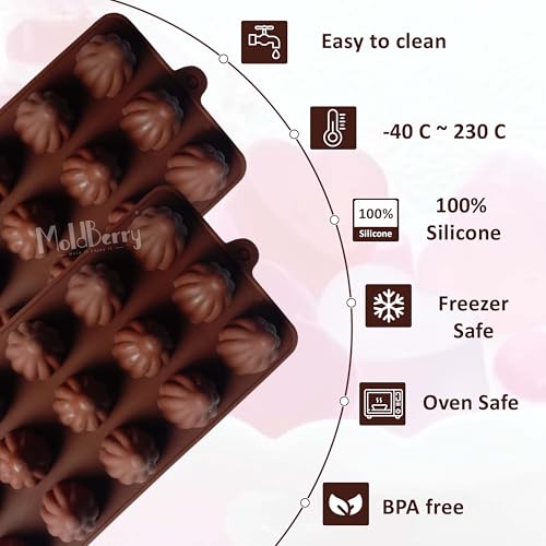 MoldBerry 15 Cavity Modak Mould Silicone Mold for Chocolate Candle Candy Jelly New Unique Small laddu Maker Ganesh Chaturthi Special (Pack of - 1) - Image 3