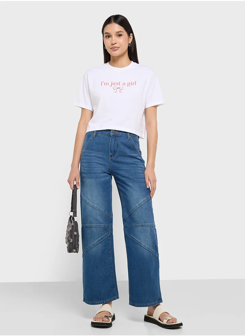 جينجر High Rise Barrel Jeans
