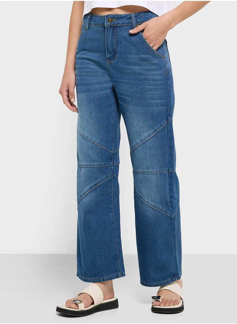 جينجر High Rise Barrel Jeans