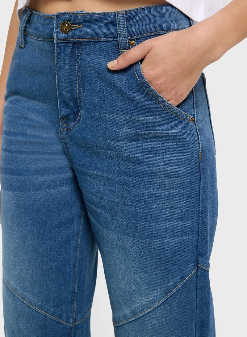 Ginger High Rise Barrel Jeans
