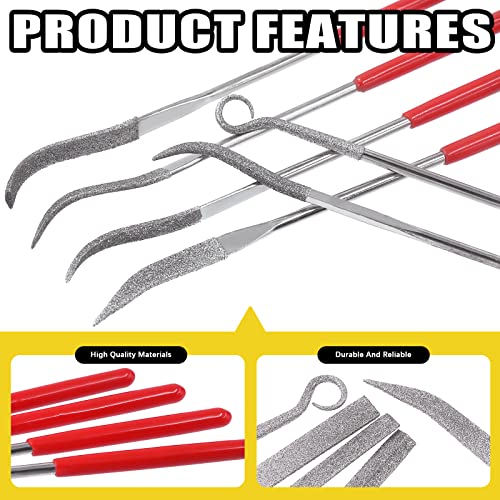 Mardatt 11 Pcs Mini Diamond File Assorted Set Contains Small Flat Needle Square Round Shape Rifler Files, Multipurpose Needle File Set with Bonus Cutter for Woodworking, Sanding, Jewelers, Metal - Image 3