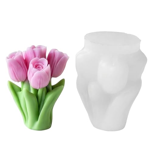 ZAKVOOR Tulip Candle Silicone Molds Resin Casting Mould for for DIY Flower Candles Polymer Clay Craft Plaster Home Decoration - Image 1