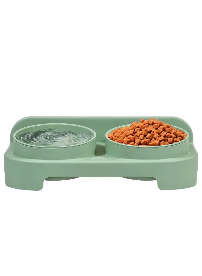 أن ان سي بيتس وعاء مزدوج للحيوانات الأليفة للقطط والكلاب الصغيرة، وعاء متين من مادة البولي بروبيلين للكلاب بتصميم محمول، تصميم قابل للفصل، وتصميم مضاد للانقلاب، مناسب للاستخدام الداخلي/الخارجي، 30 سم - Image 1