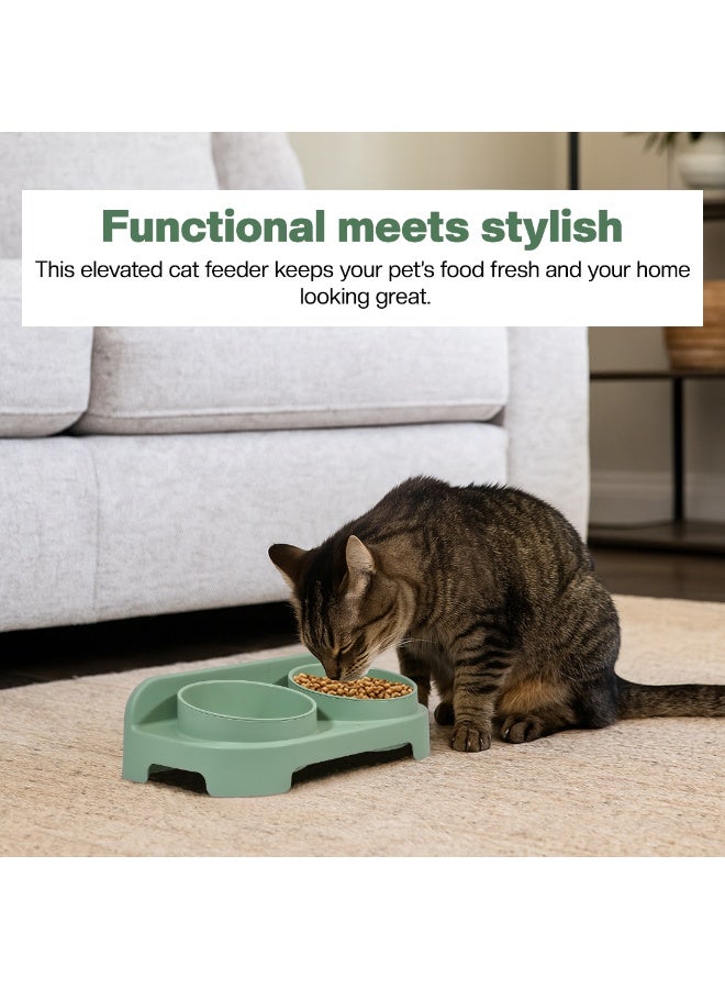 أن ان سي بيتس وعاء مزدوج للحيوانات الأليفة للقطط والكلاب الصغيرة، وعاء متين من مادة البولي بروبيلين للكلاب بتصميم محمول، تصميم قابل للفصل، وتصميم مضاد للانقلاب، مناسب للاستخدام الداخلي/الخارجي، 30 سم - Image 5