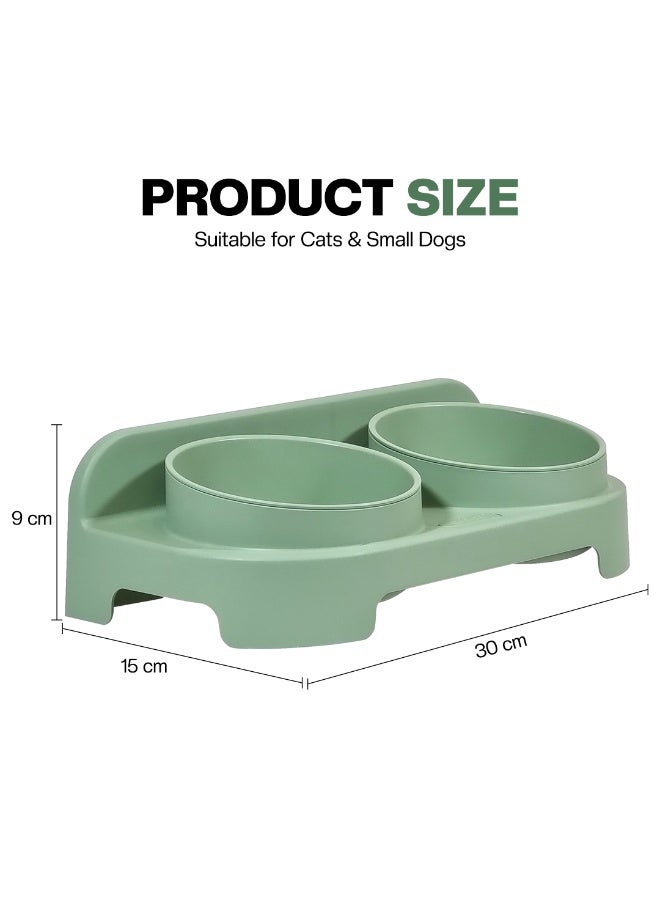 أن ان سي بيتس وعاء مزدوج للحيوانات الأليفة للقطط والكلاب الصغيرة، وعاء متين من مادة البولي بروبيلين للكلاب بتصميم محمول، تصميم قابل للفصل، وتصميم مضاد للانقلاب، مناسب للاستخدام الداخلي/الخارجي، 30 سم - Image 2