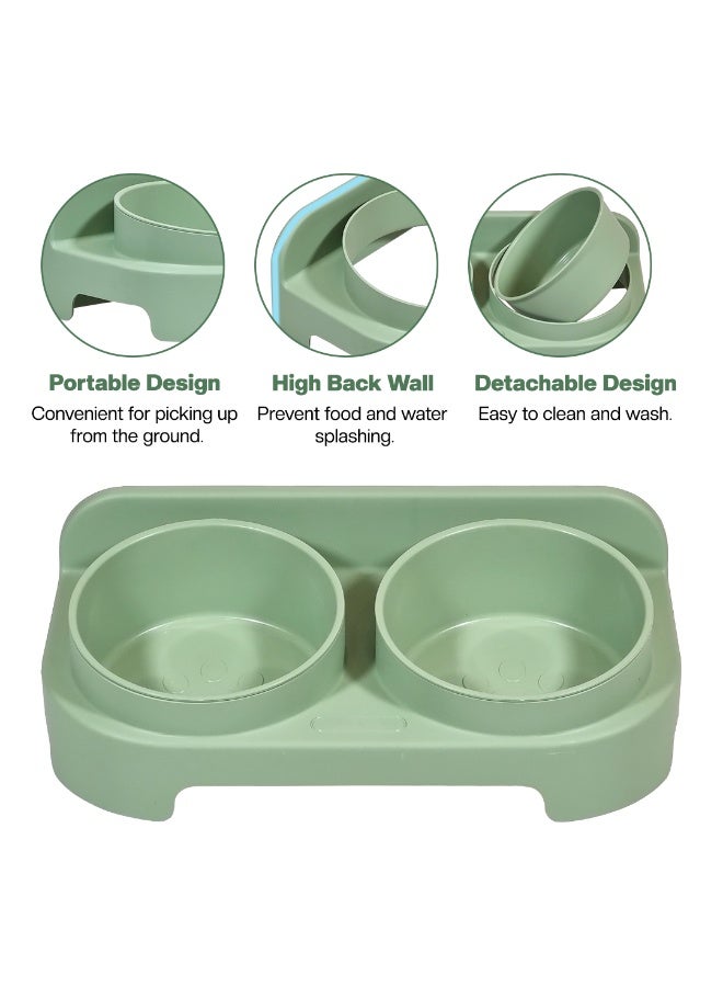 أن ان سي بيتس وعاء مزدوج للحيوانات الأليفة للقطط والكلاب الصغيرة، وعاء متين من مادة البولي بروبيلين للكلاب بتصميم محمول، تصميم قابل للفصل، وتصميم مضاد للانقلاب، مناسب للاستخدام الداخلي/الخارجي، 30 سم - Image 3