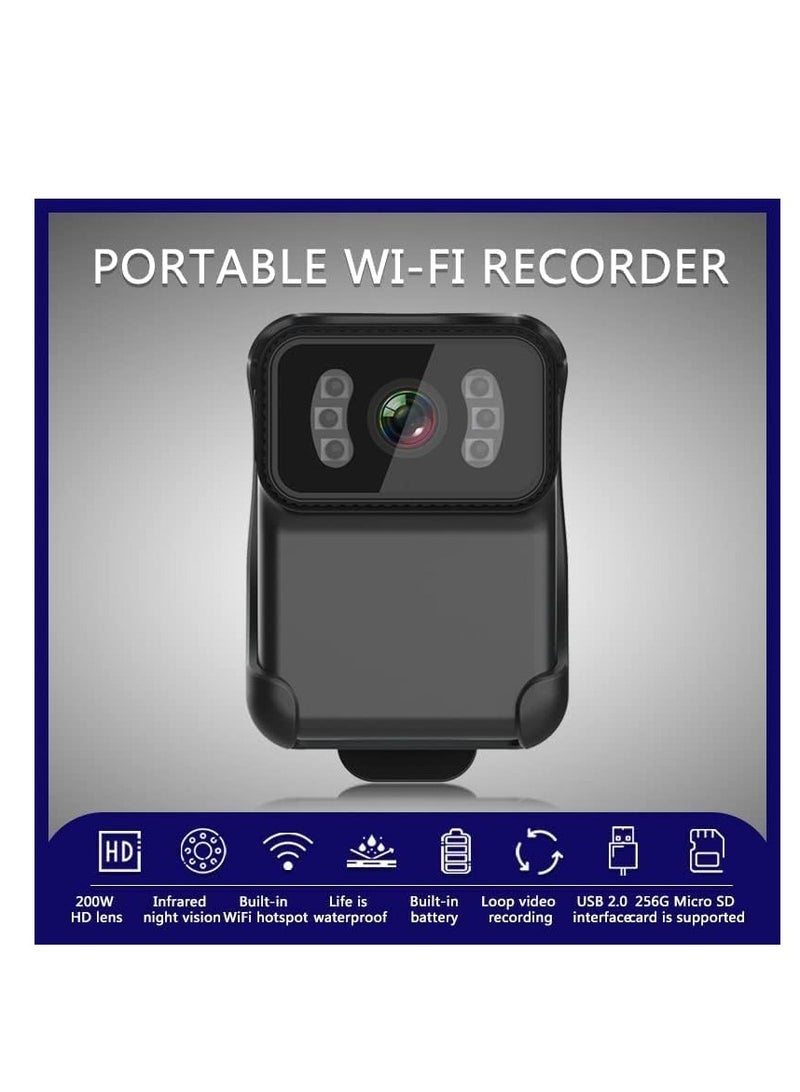 KASTWAVE Mini WIFI Body Camera Video Recorder, Wearable Police Body Cam with Night Vision, Body Worn Camera with Audio and Video Recording, Law Enforcement, Security Guard (64G Memory)  - Image 2