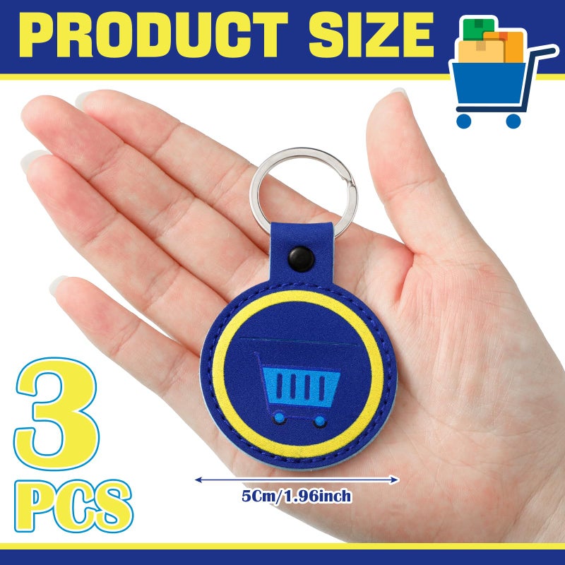 Quelay 3 Pcs Quarter Holder Keychain for Shopping Cart Laundry Coin Keeper Gifts for Christmas Stocking Stuffers Birthday Unisex (Round) - Image 2