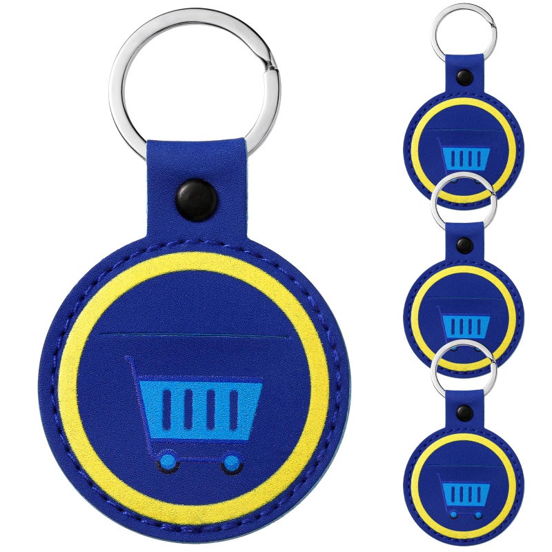 Quelay 3 Pcs Quarter Holder Keychain for Shopping Cart Laundry Coin Keeper Gifts for Christmas Stocking Stuffers Birthday Unisex (Round) - Image 1