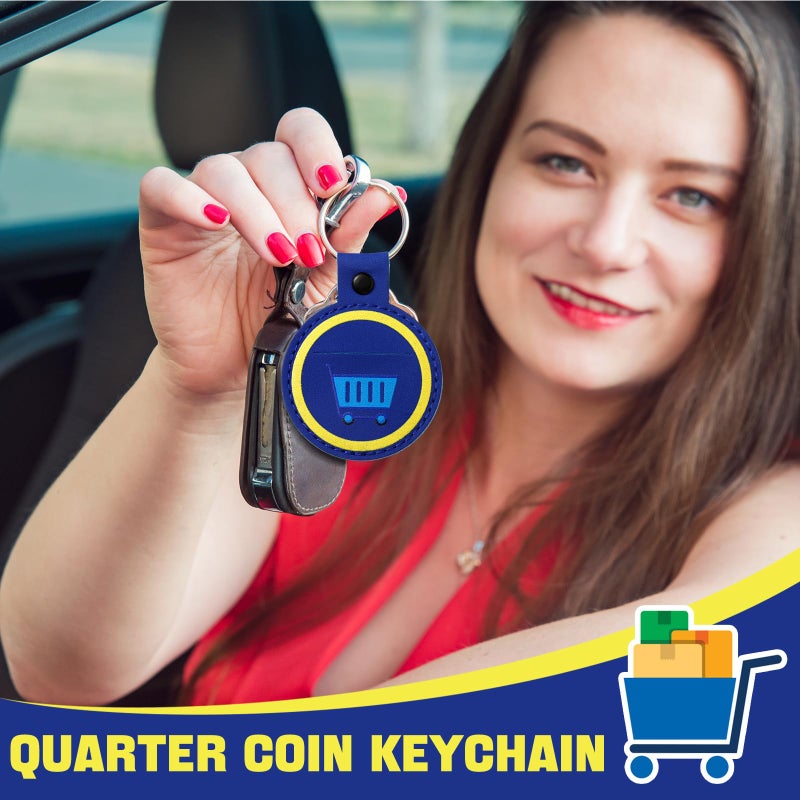 Quelay 3 Pcs Quarter Holder Keychain for Shopping Cart Laundry Coin Keeper Gifts for Christmas Stocking Stuffers Birthday Unisex (Round) - Image 3
