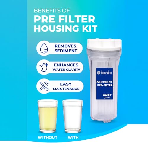 IONIX pre filter for ro water purifier, Pre filter housing Kit & Combo for All RO/UV/UF Water purifiers (Full Transparent Kit, With 2 KT premium Spun) - Image 4