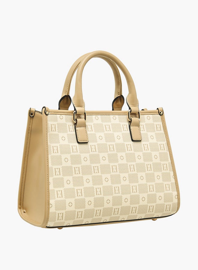 ELLE Ell Printed Tote Bag with Double Handle and Zip Closure - Image 4