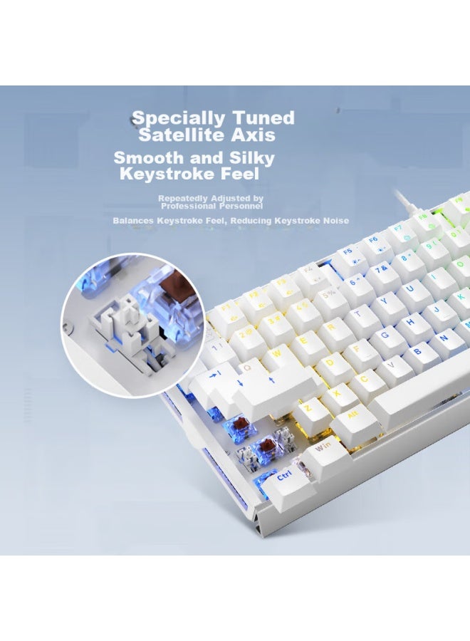 Cherrymx 3.1 Wired Mechanical Keyboard, Gaming Keyboard, E-sports Keyboard, Rgb Mixed Light Keyboard, Compatible With Mac System, Alloy Shell, Colorful White And Red Switches - Image 3