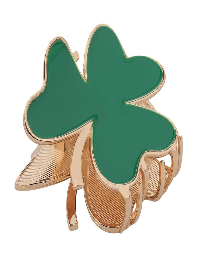 Charmark St. Patrick's Day Hair Clip Green Clover Hair Clips for Women Girls Metal Hair Accessories Shamrock Hair Barrettes St. Patrick's Party Hair Styling Decorations 1Pcs - Image 1