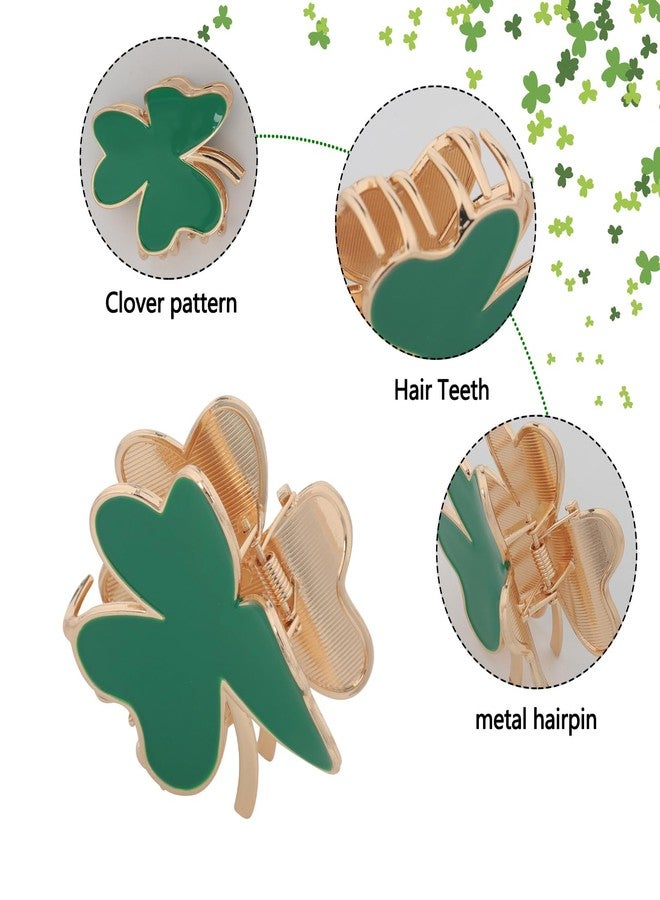 Charmark St. Patrick's Day Hair Clip Green Clover Hair Clips for Women Girls Metal Hair Accessories Shamrock Hair Barrettes St. Patrick's Party Hair Styling Decorations 1Pcs - Image 3