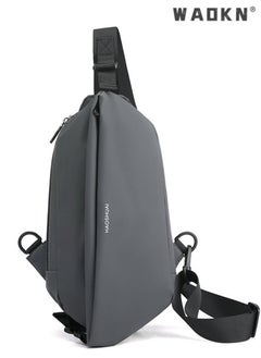 WAOKN Men's Outdoor Chest Bag, Boy's Large Capacity Waterproof Crossbody Bag Belt Bag Fanny Pack, Sport Cycling Trekking Shoulder Bag Handbag Carrying Bag for College Students and Teens (Grey)  - Image 3