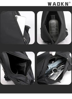 WAOKN Men's Outdoor Chest Bag, Boy's Large Capacity Waterproof Crossbody Bag Belt Bag Fanny Pack, Sport Cycling Trekking Shoulder Bag Handbag Carrying Bag for College Students and Teens (Grey)  - Image 5
