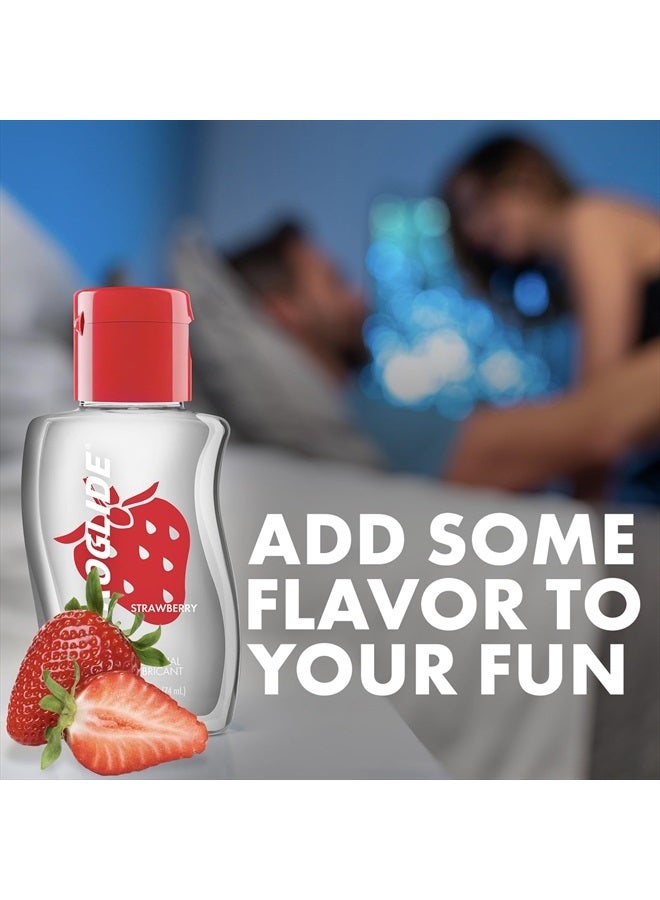 ASTROGLIDE Strawberry Flavored Water Based Lube (2.5oz),Dr. Recommended Brand, Tasty Personal Lubricant For Couples, Women, and Men, Travel-Friendly Size, Condom Compatible, Manufactured in USA - Image 4