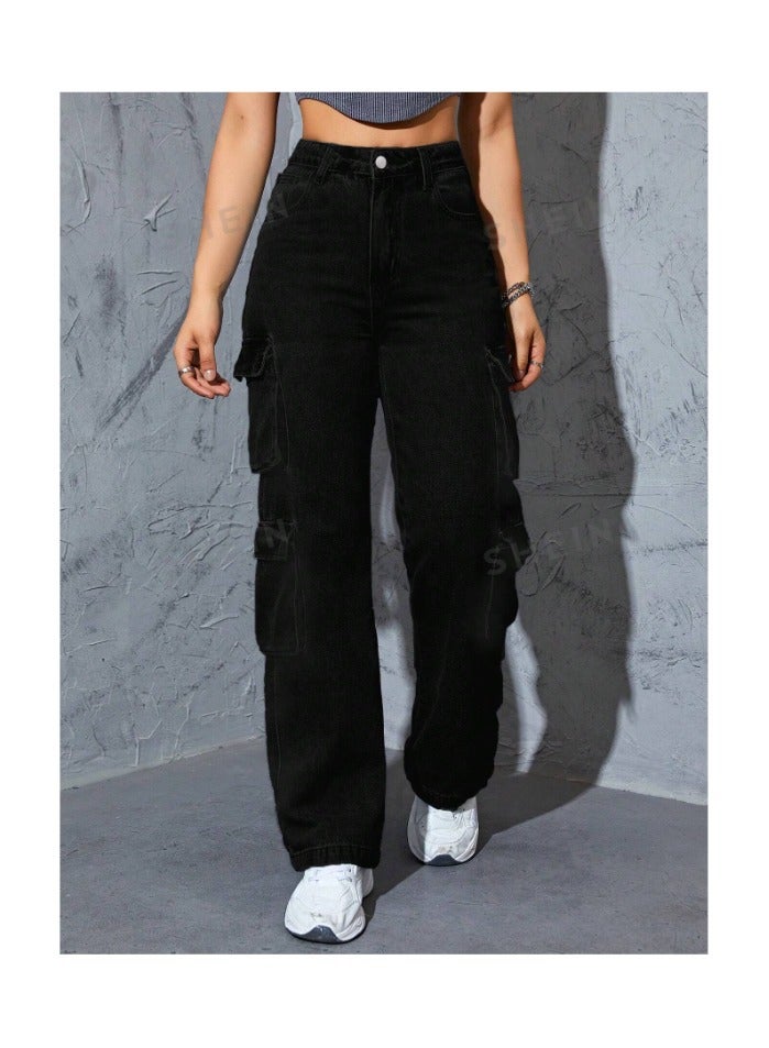 بونكا بنطلون جينز كارجو جيب جانبي قلاب - Image 3