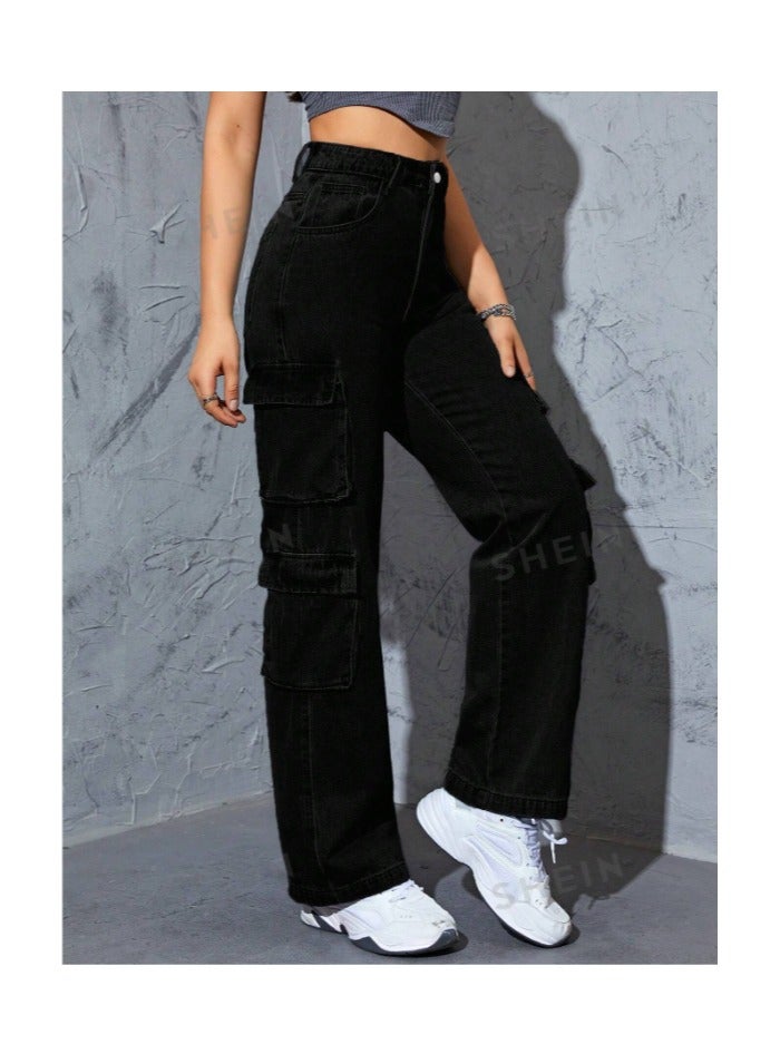 بونكا بنطلون جينز كارجو جيب جانبي قلاب - Image 4