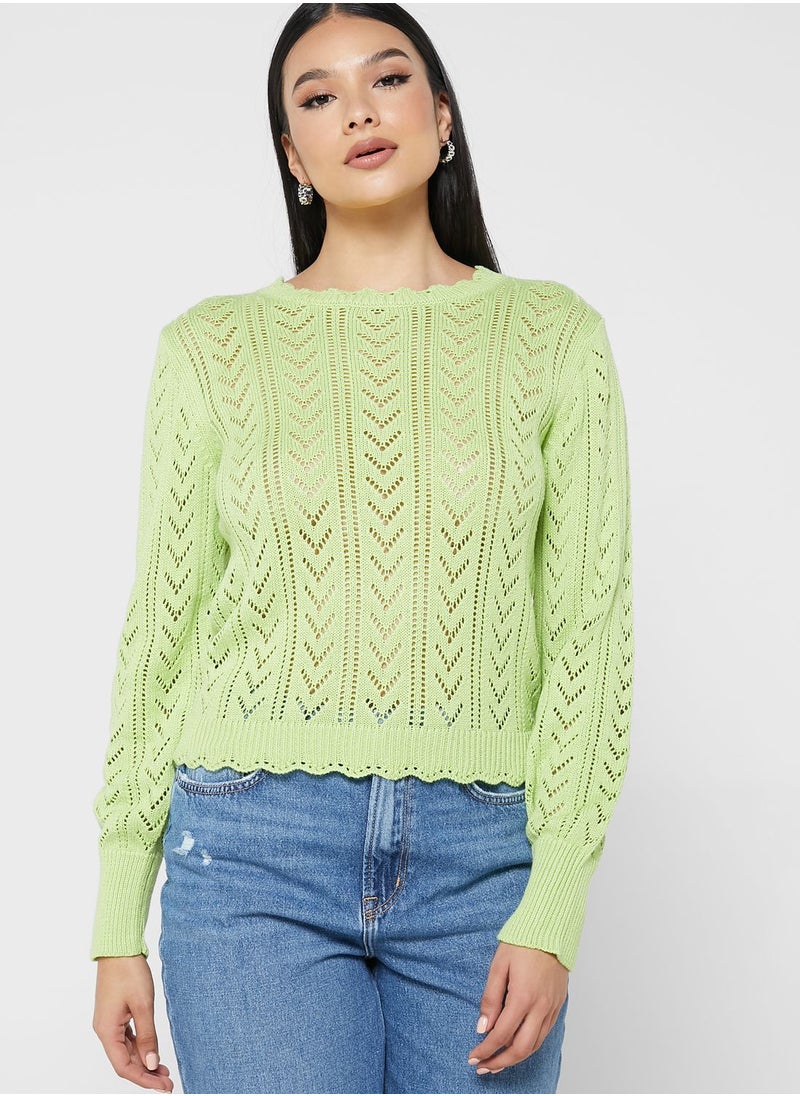 Jacqueline de Yong - Knitted Round Neck Sweater - Image 1