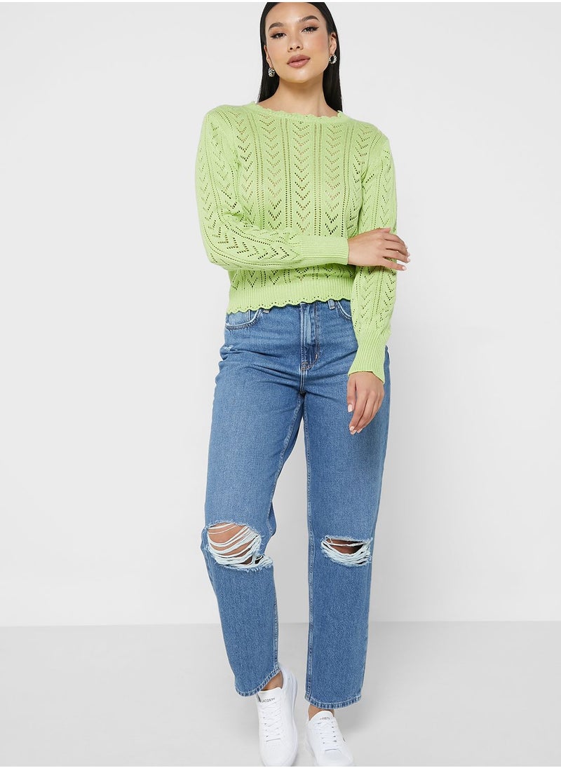 Jacqueline de Yong - Knitted Round Neck Sweater - Image 1