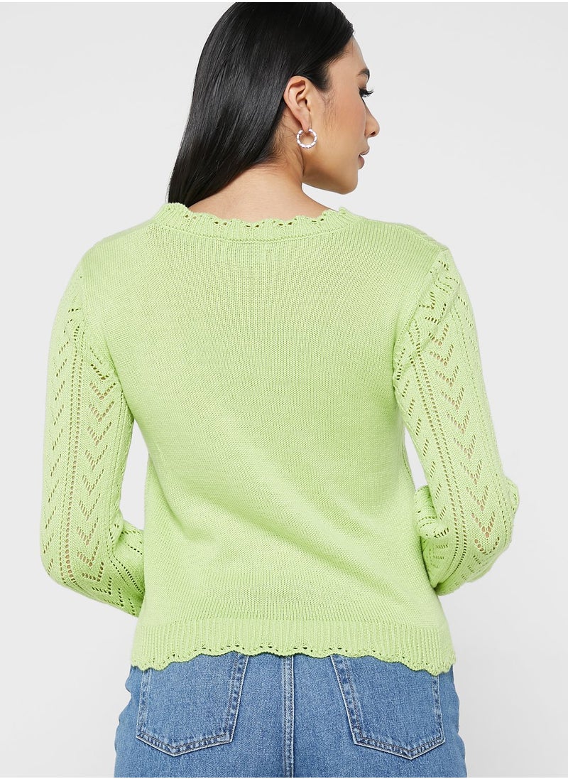 Jacqueline de Yong - Knitted Round Neck Sweater - Image 1
