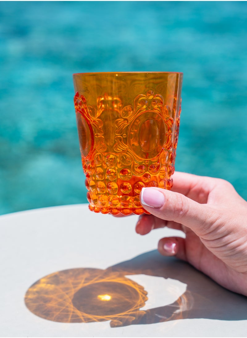 Baci milano - Baci Milano Acrylic Water Glasses - Orange Color - Unbreakable Reusable Party Camping Set of 6 - Image 1