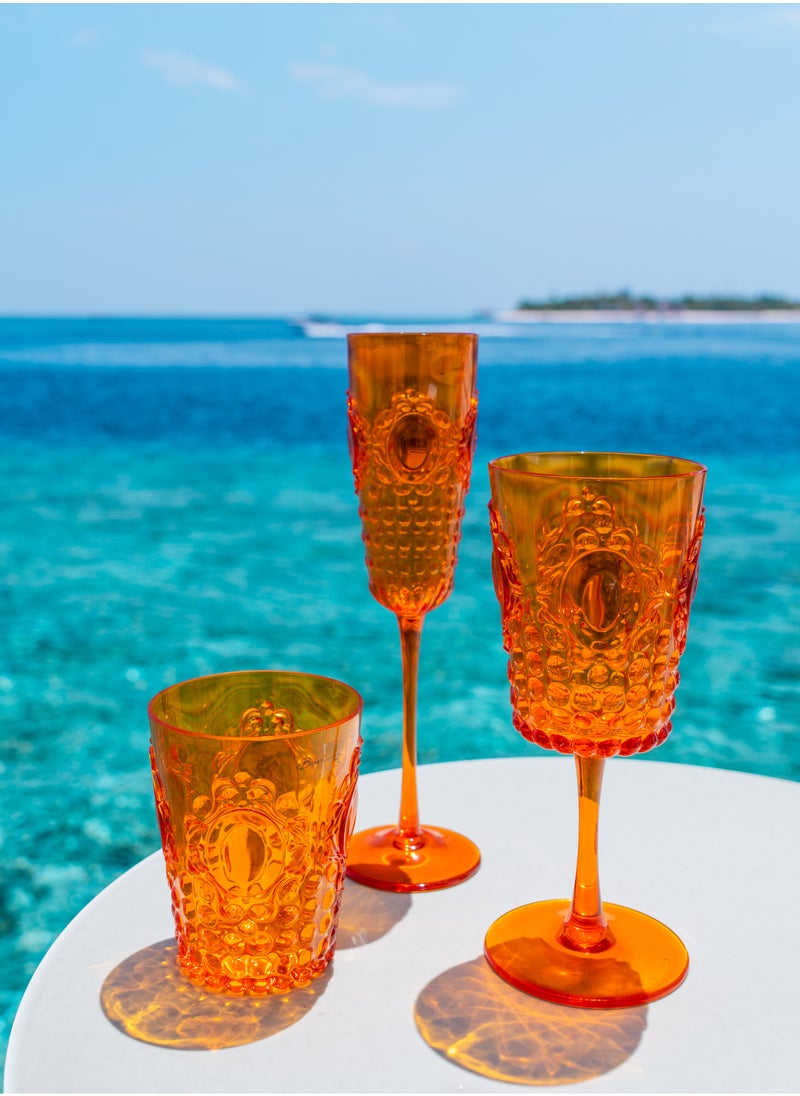 Baci milano - Baci Milano Acrylic Water Glasses - Orange Color - Unbreakable Reusable Party Camping Set of 6 - Image 1