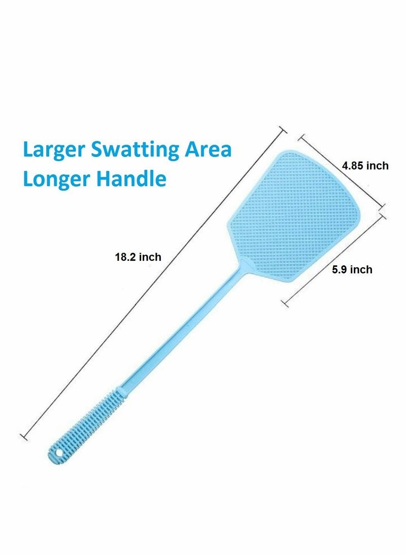 KASTWAVE Fly Swatter, 4 Pack Strong Plastic Fly Swat Set with Long Flexible Handle Manual Heavy Duty Fly Swatters Assorted Colors (Random Color ) - Image 2