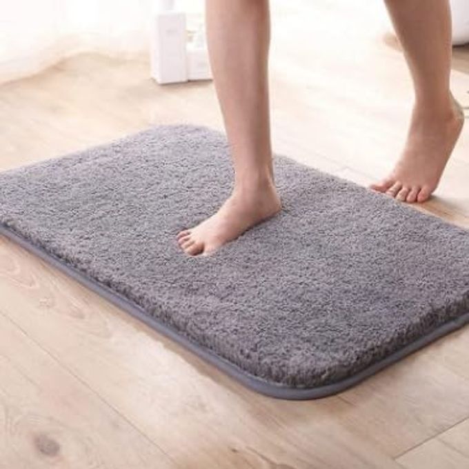 MICROFIBER BATHROOM MAT WATER ABSORBENT AND QUICK DRY NON SLIP BACKING MACHINE WASHABLE BATH MAT AND BATH RUGS FOR BATHROOM BEDROOM DOOR MAT KITCHEN FLOOR MAT 50 X 80 CM GRAY