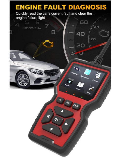 obd2 الماسح الضوئي أداة تشخيصية ، مع كامل obd2 وظيفة التلقائي فحص المحرك رمز القارئ ، إعادة تعيين ، وضع 6 ، وضع 8 وأكثر من ذلك ، ينطبق على جميع obdii / eobd المركبات بعد عام 1996