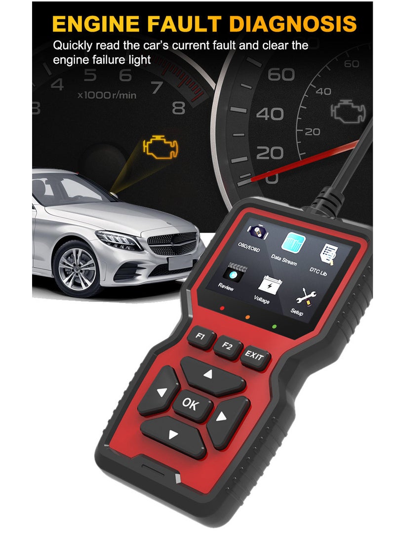 هاي هونور - obd2 الماسح الضوئي أداة تشخيصية ، مع كامل obd2 وظيفة التلقائي فحص المحرك رمز القارئ ، إعادة تعيين ، وضع 6 ، وضع 8 وأكثر من ذلك ، ينطبق على جميع obdii / eobd المركبات بعد عام 1996 - Image 1