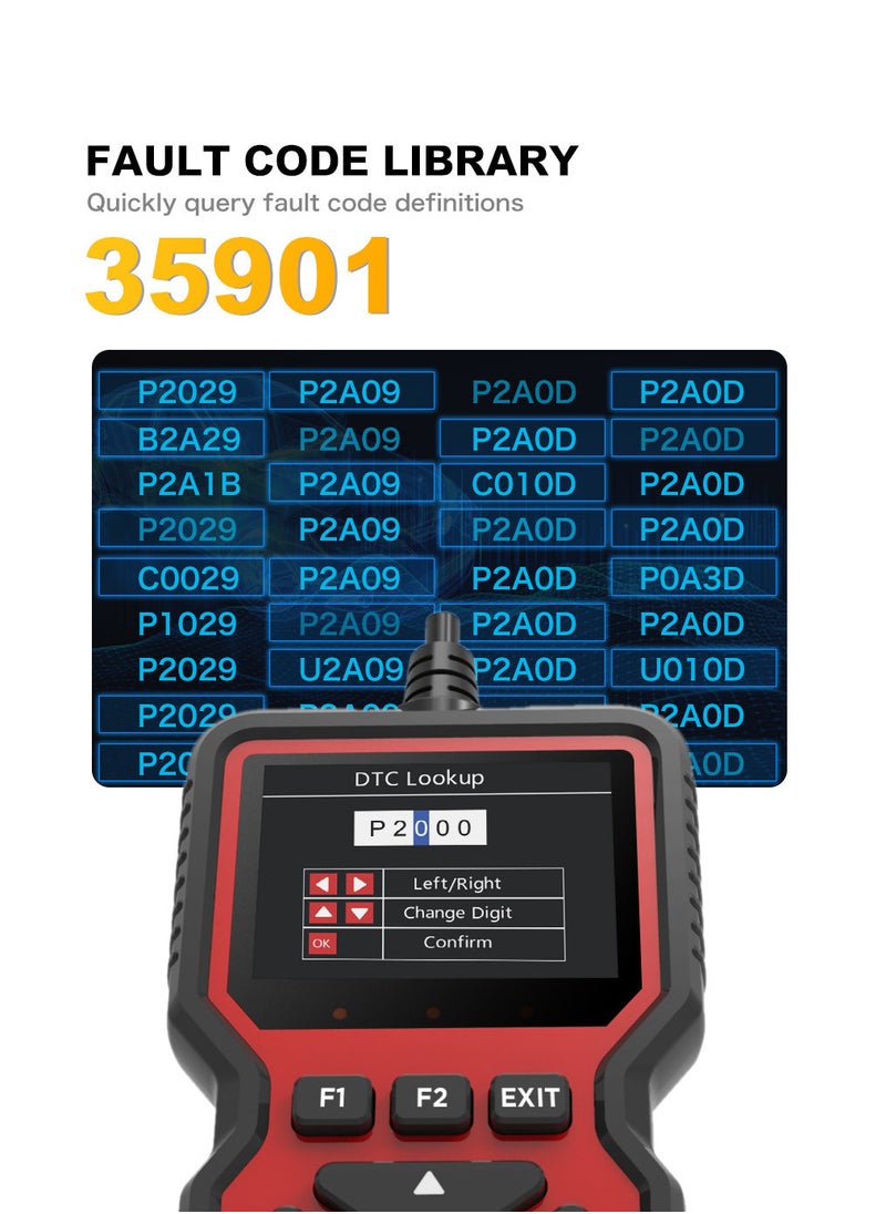 هاي هونور - obd2 الماسح الضوئي أداة تشخيصية ، مع كامل obd2 وظيفة التلقائي فحص المحرك رمز القارئ ، إعادة تعيين ، وضع 6 ، وضع 8 وأكثر من ذلك ، ينطبق على جميع obdii / eobd المركبات بعد عام 1996 - Image 1
