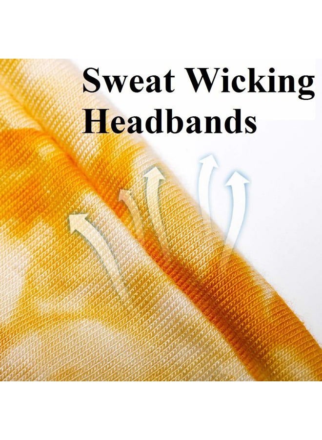 Huachi Women's Headbands for Yoga, Workout, Exercise - 6Pcs Elastic Hair Bands for Women's Hair - Tie Dye Bandeau Headband Sweatbands - Comfy Material - Upgraded Design - One Size - Black - Image 5