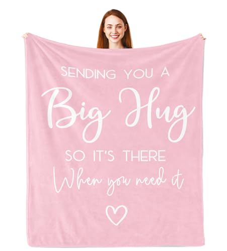 Pubrave Breast Cancer Gifts for Woman, Get Well/Inspirational/Sympathy/Thinking of You/Feel Better Gifts for Women, Healing Blanket Pink 60x50in - Image 1