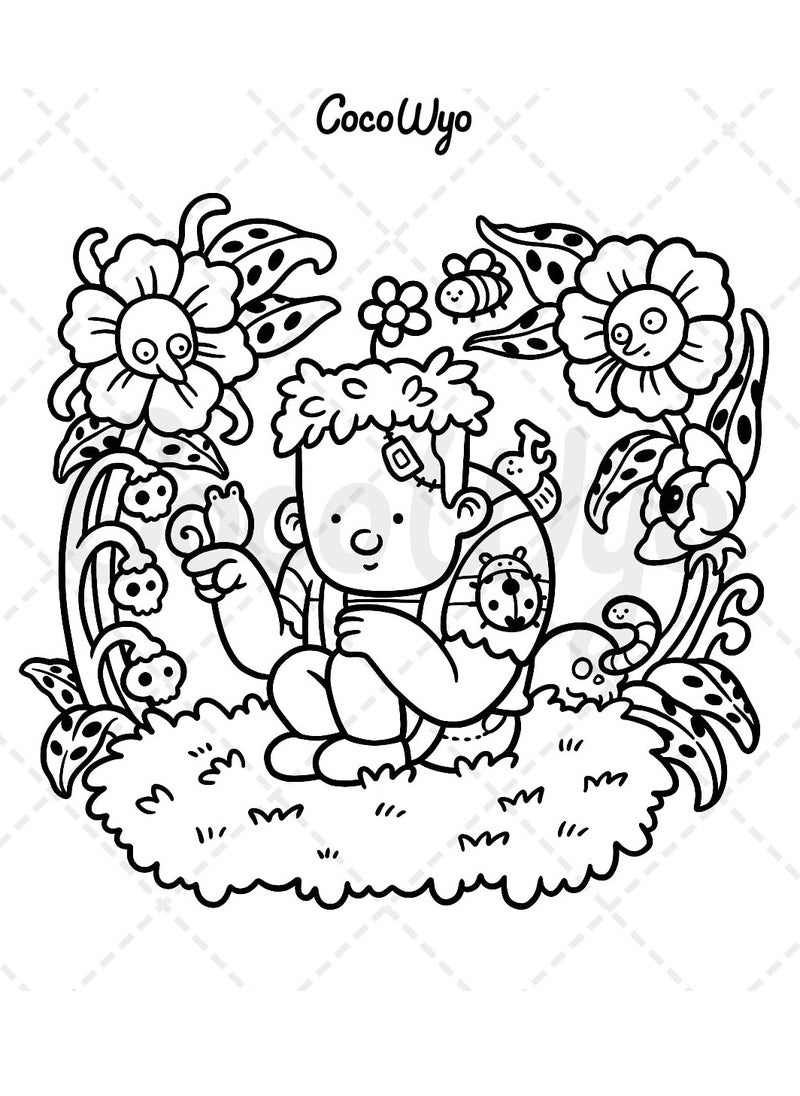 General Spooky Cutie: Coloring Book for Adults and Teens Featuring Adorable Creepy Creatures in Cozy Hygge Moments for Relaxation  - Image 4