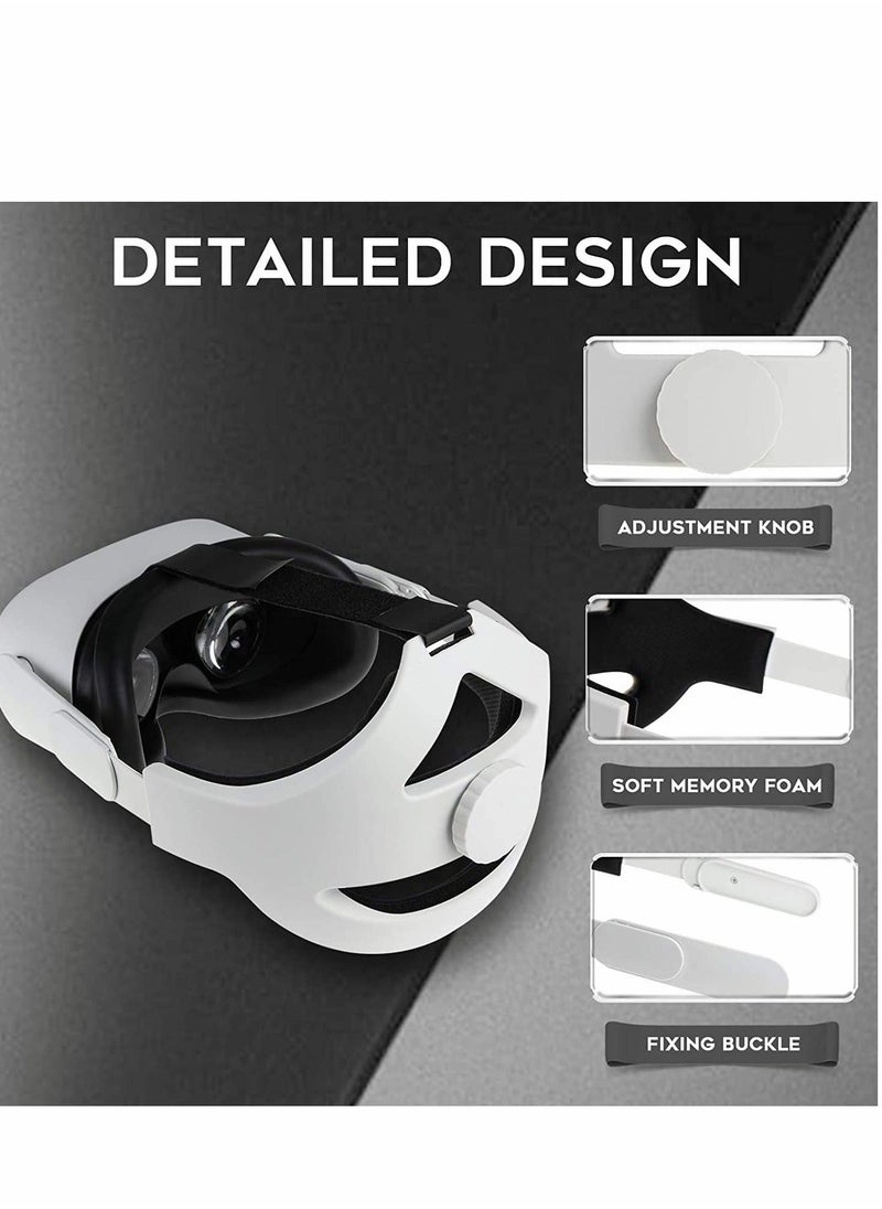 Generic Head Strap Compatible for Oculus Quest 2, Replacement for Elite Strap, Adjustable Comfortable Strap with Head Cushion, Reduce Pressure for Quest 2 Headset White  - Image 5