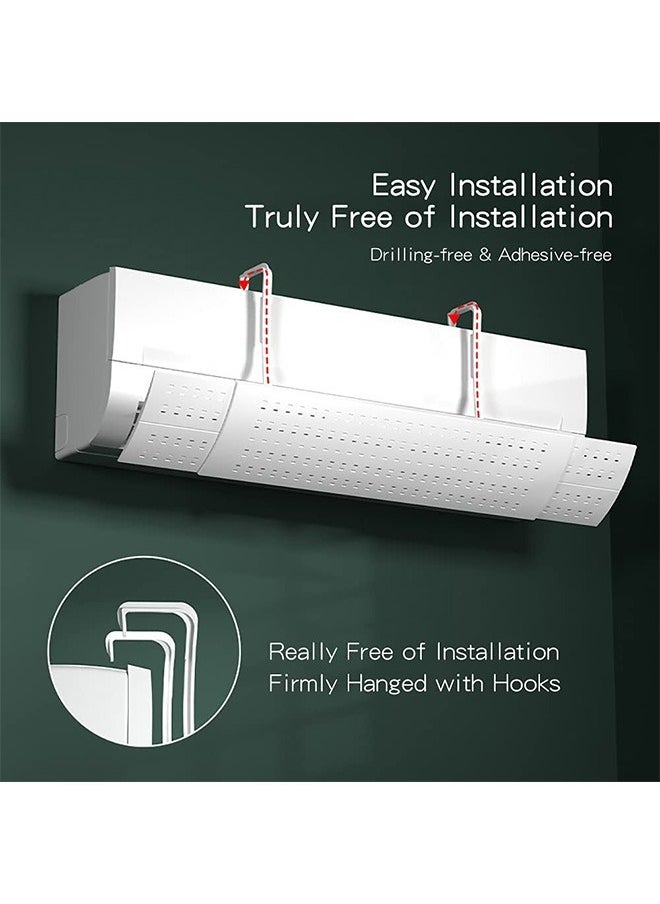 Arabest Air Conditioner Deflector Adjustable Punch-free Anti Direct Blowing Plastic Hook Windshield for Home Split Air Conditioner  - Image 3
