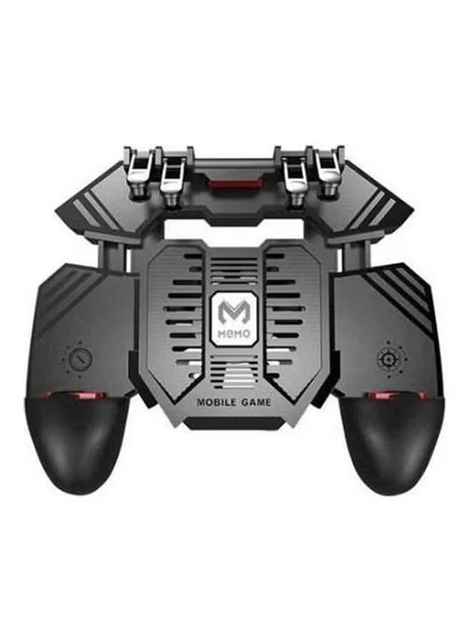 MEMO AK-77 6-Finger Mobile Game Controller for PUBG & Call of Duty – Ergonomic Gamepad with Silent Cooling Fan & 1200mAh Built-in Battery - Image 1