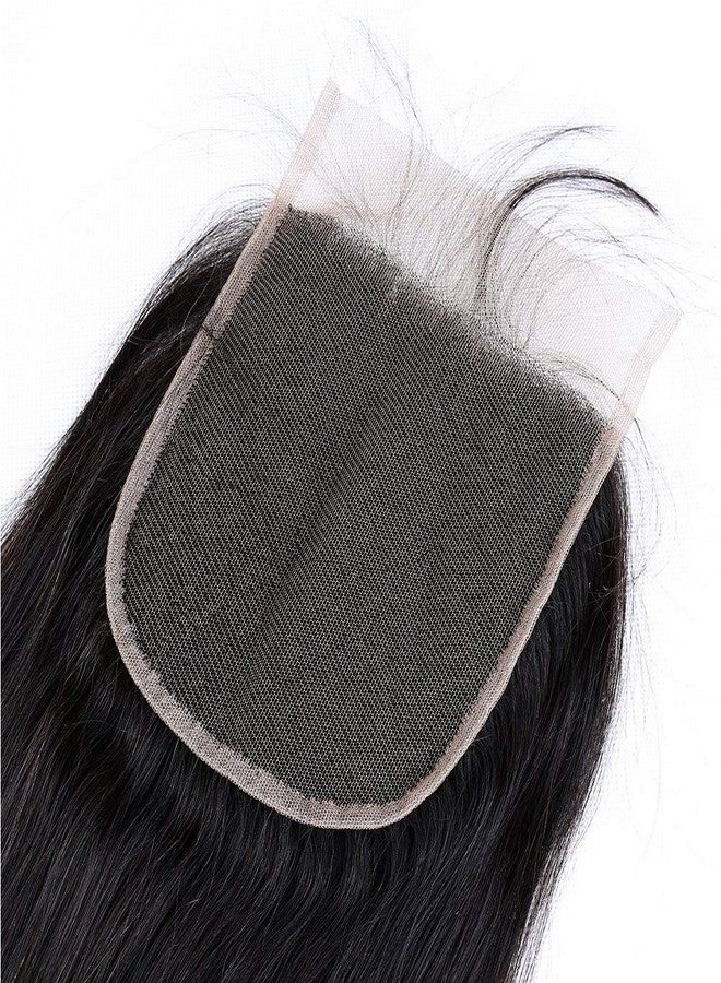 بال باروكة شعر كاملة الرأس من Baal 4x4 Lace Closure للنساء، طولها 20 بوصة، لونها أسود، عبوة من قطعة واحدة (فرشاة شعر مجانية + 4 مشابك شعر مستعار) - Image 4