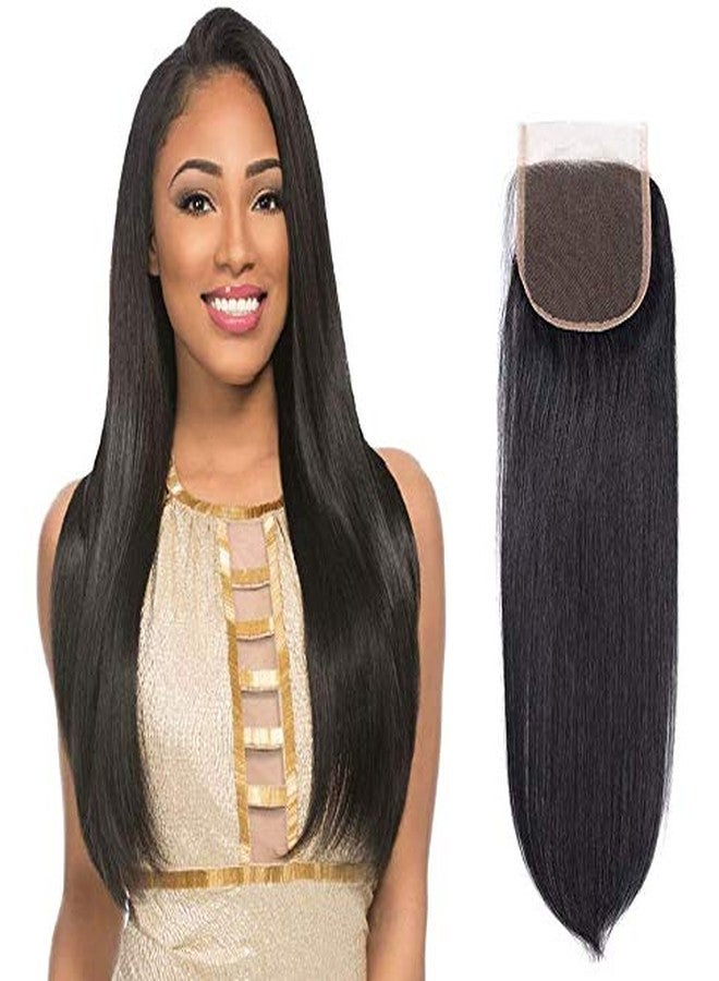 بال باروكة شعر كاملة الرأس من Baal 4x4 Lace Closure للنساء، طولها 20 بوصة، لونها أسود، عبوة من قطعة واحدة (فرشاة شعر مجانية + 4 مشابك شعر مستعار) - Image 1