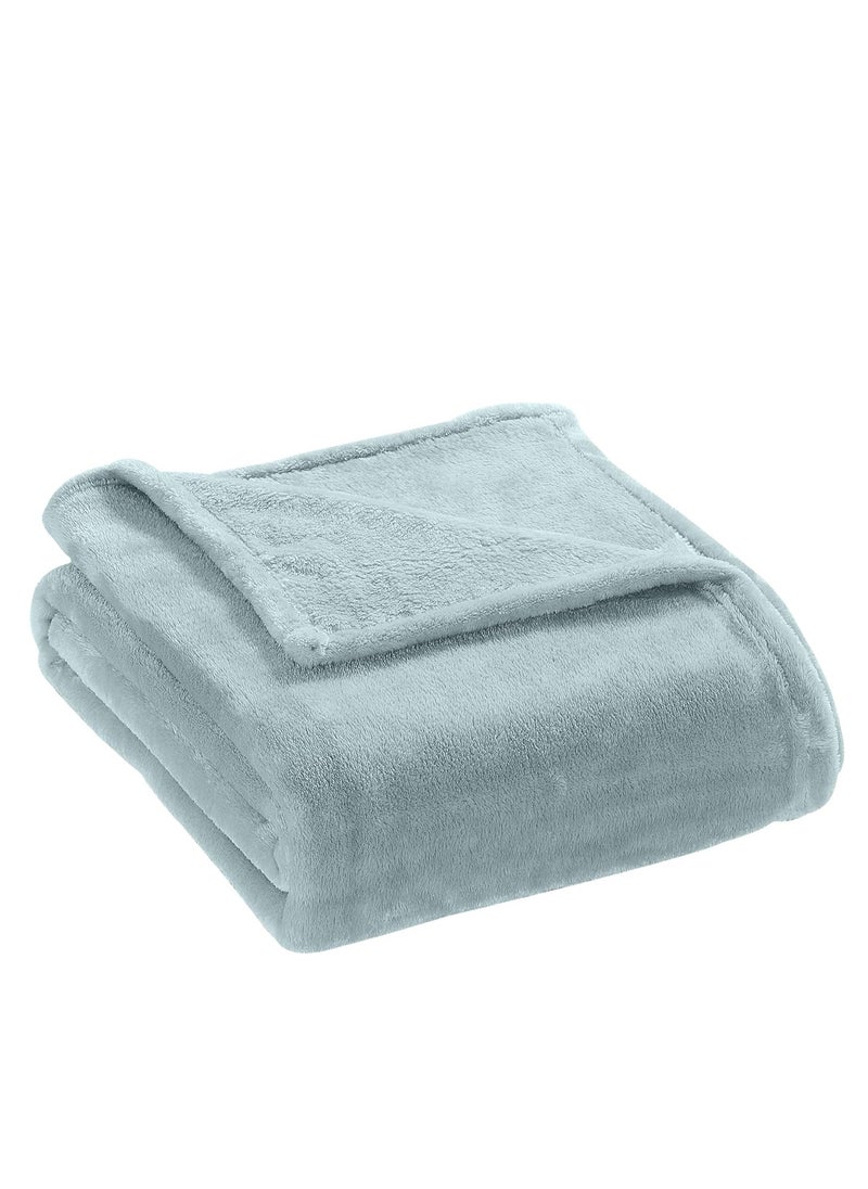Moon - Flannel And Microfiber Sofa Blanket Luxury Blanket Single Size Lightweight And Comfortable For Bed And Sofa, Super Soft And Warm Plain Light Turquoise Color - Image 1