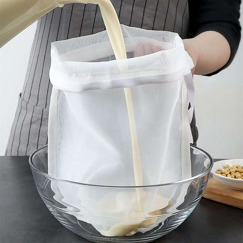 4PCS Large Size Fine Mesh Nylon Strainer For KitchenCheeseCloth For Straining With Handle Strainers Extra Fine Mesh Strainer Cheese Cloths Bulk Sieve For Cooking Kitchen Tools For Straining