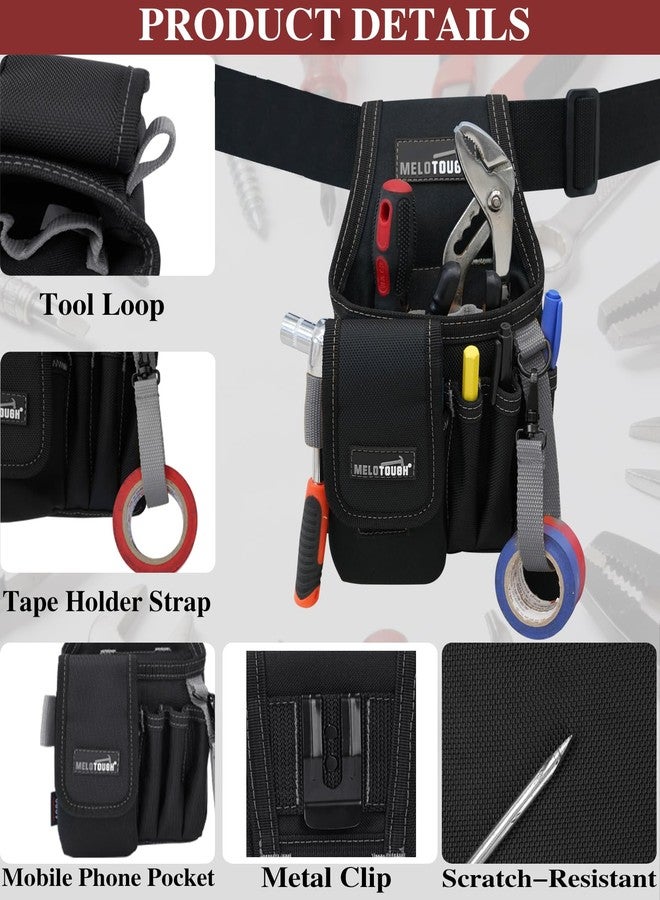 MELOTOUGH Small Tool Pouch with Belt Clip, Pocket Tool Belt Pouch,Electrician Clip on Tool Pouch, Multi-Pocket Tool Organizer for Electrician Construction（Grey） - Image 5