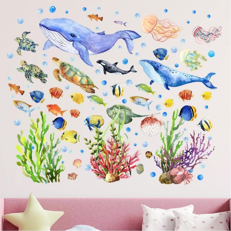 Barakah Ocean Themed Wall Stickers, 4 Pcs Glow in The Dark Fish Decals, Self-Adhesive Decorations for Kids' Rooms, Windows, Ceilings, and Doors, Green Light, One Size - Image 4