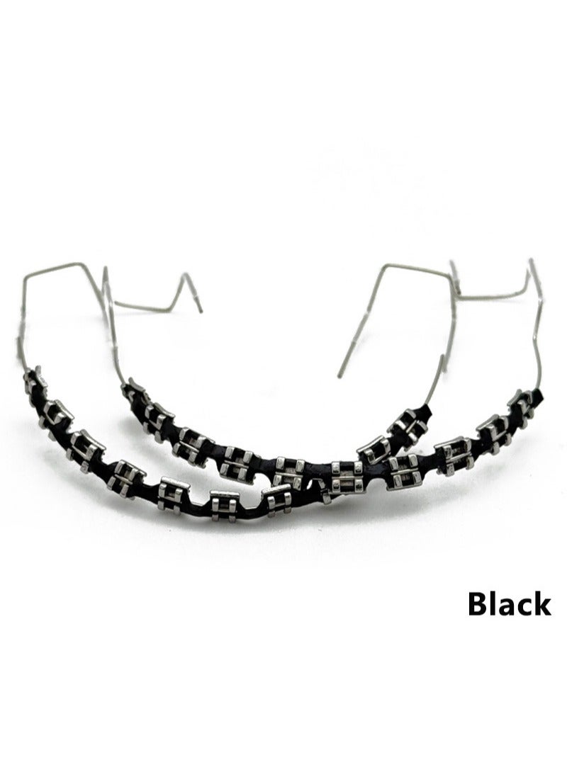 HaLunhi Temporary Tooth Decoration with Metal Wires，Metal Bracket and Orthodontic Ligature Ties，Props for Dental Students to Practice（Transparent）  - Image 2