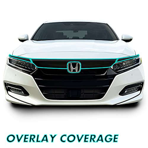 SlickMod Chrome Delete Blackout Vinyl Overlay for 2018-2020 Honda Accord Sedan Front Grill Trim (18-20 Front Grill, Gloss Black) - Image 2