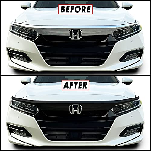 SlickMod Chrome Delete Blackout Vinyl Overlay for 2018-2020 Honda Accord Sedan Front Grill Trim (18-20 Front Grill, Gloss Black) - Image 3