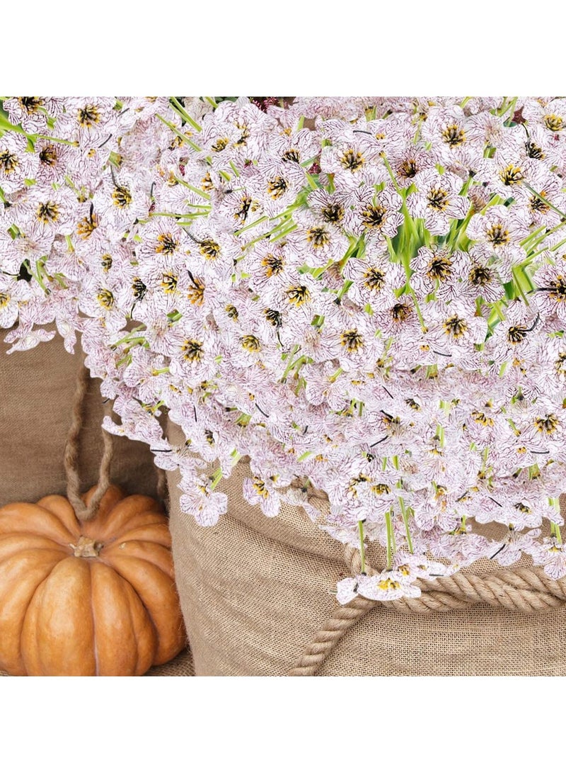 Excefore 12 Bundles Artificial Flowers Outdoor UV Resistant Fake Flowers No Fade Plastic Plants Greenery Shrubs Garden Porch Window Box Decorating, Faux Violet Flower (White) - Image 5